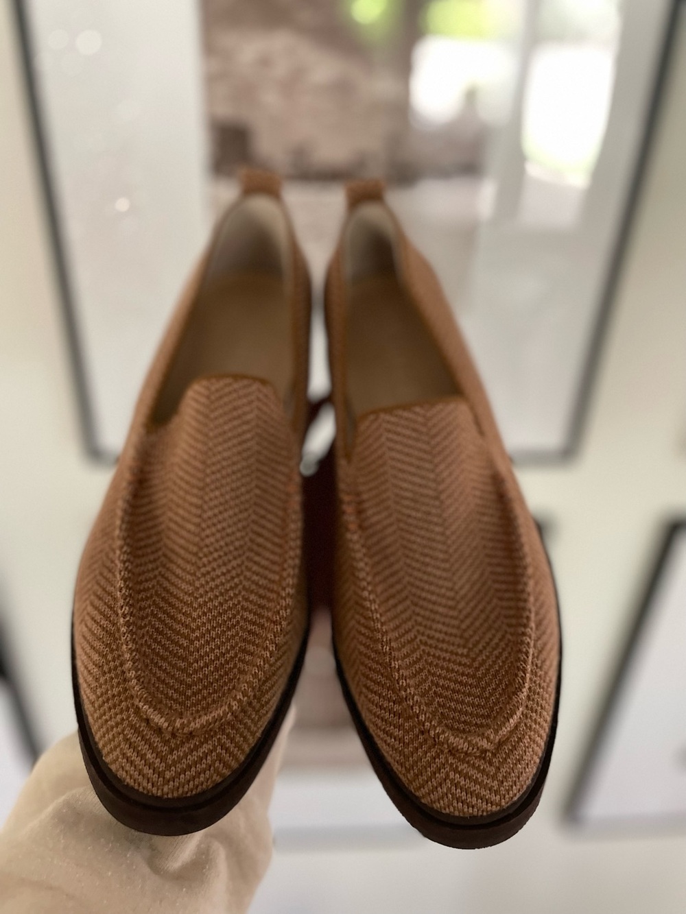Rothy’s Lug Loafer Herringbone Merino Wool Size 8.5 Teak Brown Penny Loafer - Picture 3 of 7
